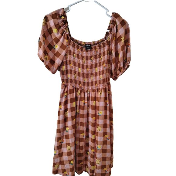 Disney Winnie the Pooh gingham allover print smock dress size small - Picture 2 of 11